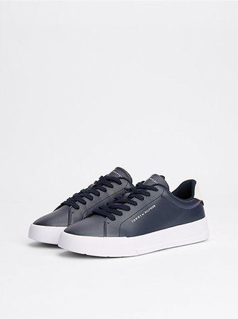 Erkek Pebble Grain Court Sneaker - Lacivert | 43