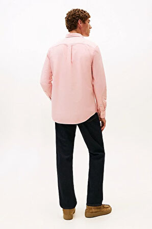 Erkek Regular Fit Düğmeli Yaka Oxford Gömlek - Açık Pembe | XL