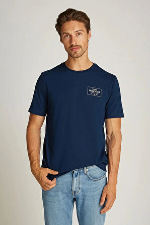 Tommy Hilfiger Erkek Lacivert Monogram Logolu T-Shirt