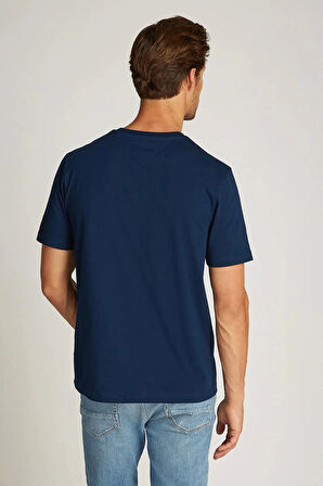Tommy Hilfiger Erkek Lacivert Monogram Logolu T-Shirt