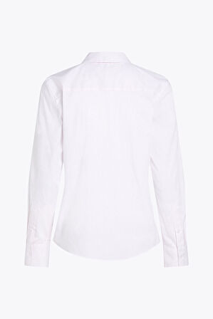 Kadın Th Çizgili Regular Fit Gömlek - Beyaz | 40