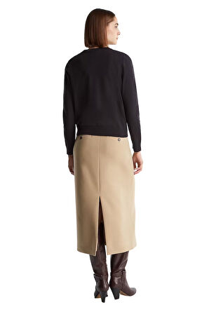 Kadın CO Jersey Stitch Düğmeli Hırka - Siyah  | XS