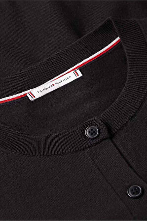 Kadın CO Jersey Stitch Düğmeli Hırka - Siyah  | S