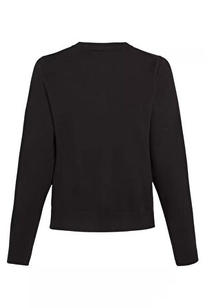 Kadın CO Jersey Stitch Düğmeli Hırka - Siyah  | M