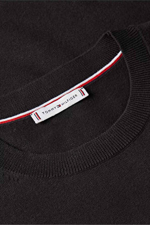 Kadın Jersey Stitch Bisiklet Yaka Uzun Kollu Kazak - Siyah | L