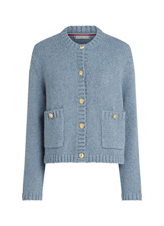 Tommy Hilfiger Bisiklet Yaka Normal Mavi Kazak Kadın WW0WW44473DY9