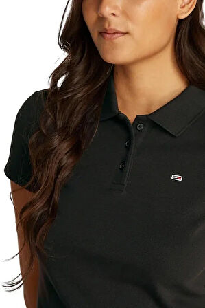 Kadın Tjw Slim Polo T-Shirt - Siyah | XS