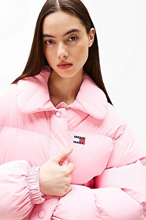 Tommy Hilfiger Kadın Pembe Şişme Mont