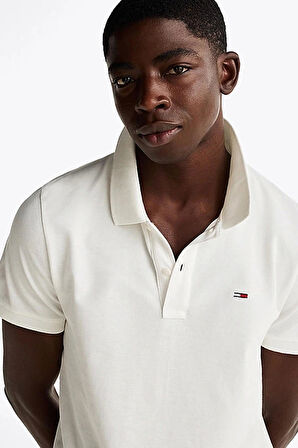 Tommy Hilfiger Erkek Beyaz Regular Fit Polo Yaka T-Shirt