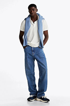 Tommy Hilfiger Erkek Beyaz Regular Fit Polo Yaka T-Shirt