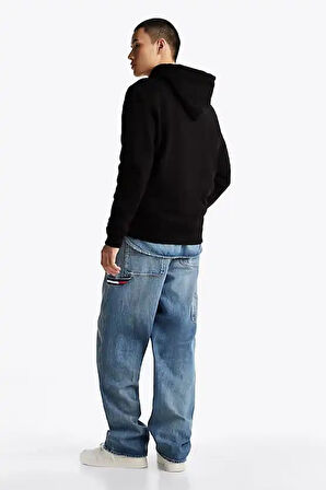 Erkek Kapüşonlu Sweatshirt - Siyah | XS