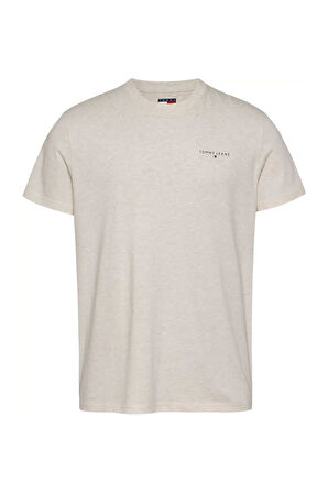 Erkek Tjm Slim Linear Chest T-Shirt - Ekru | S
