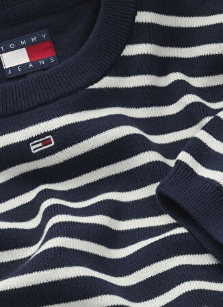 Tommy Jeans Gömlek Yaka Normal Mavi Kazak Kadın DW0DW193360A7