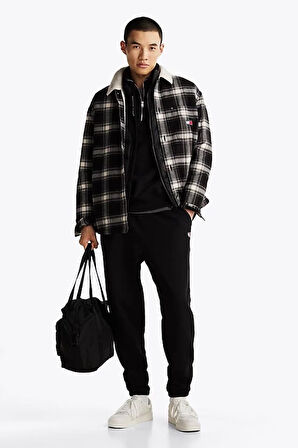 Erkek TJM Tommy Rozet Bağcıklı Jogger Pantolon - Siyah | XS