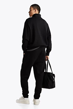 Erkek TJM Tommy Rozet Bağcıklı Jogger Pantolon - Siyah | M