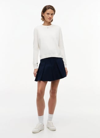 Tommy Jeans Beyaz Kadın Bisilet Yaka Kazak DW0DW20159YBH