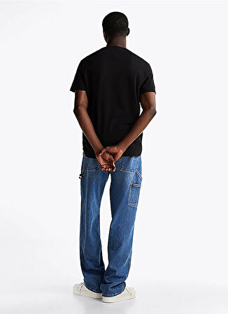Tommy Jeans Bisiklet Yaka Siyah Erkek T-Shirt DM0DM20365BDS TJM SLIM ENTRY GRA