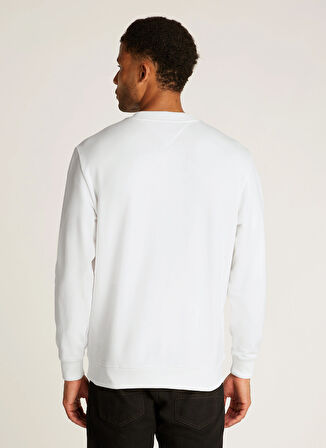 Tommy Hilfiger Bisiklet Yaka Ekru Erkek Sweatshırt DM0DM20341YBL TJM REG ENTRY GRAPHIC