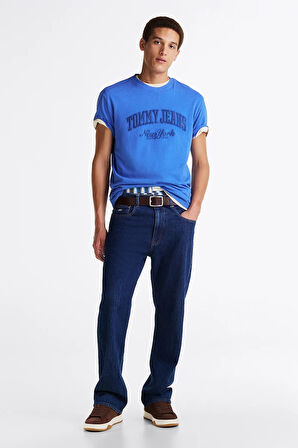 Erkek Tjm Vintage Varsity T-Shirt - Mavi | M