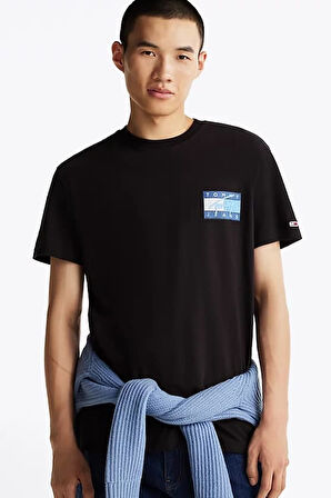 Erkek İmza Logo T-Shirt - Siyah | S