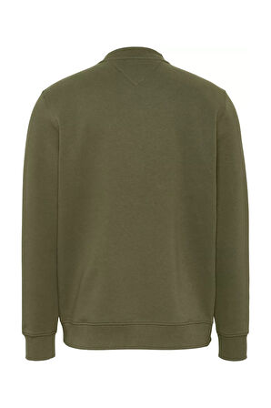 Erkek Tjm Logo Yuvarlak Yaka Sweatshirt - Yeşil | XS