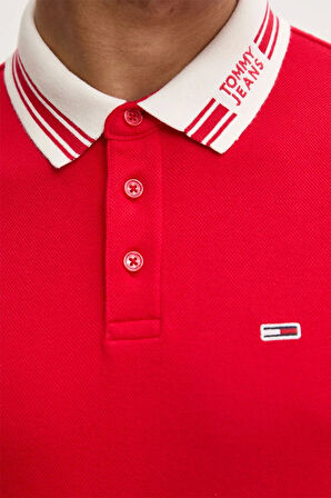 Tommy Hilfiger Erkek Kırmızı Regular Fit Polo Yaka T-Shirt