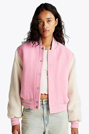 Tommy Hilfiger Kadın Pembe Bomber Ceket