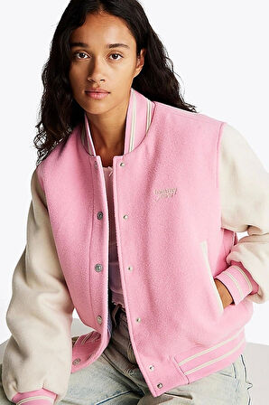 Tommy Hilfiger Kadın Pembe Bomber Ceket
