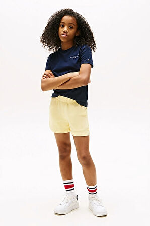 Unisex Çocuk Logo Baskılı Kısa Kollu T-Shirt – Lacivert | 12 Yaş