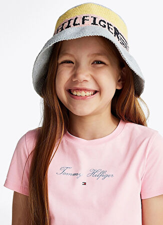Tommy Hilfiger Baskılı Pembe Kadın T-Shirt KG0KG08298TPF