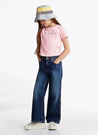 Tommy Hilfiger Baskılı Pembe Kadın T-Shirt KG0KG08298TPF