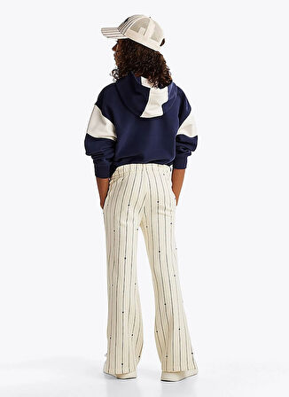 Tommy Hilfiger Geniş Paça Ekru Kız Çocuk Eşofman Altı KG0KG083060FA