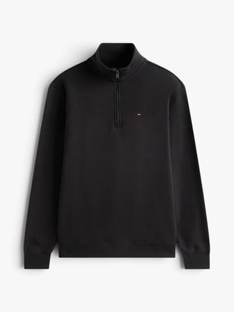 TJM REG FLEECE QZ MOCK NCK EXT Erkek Siyah Sweatshirt - DM0DM20339