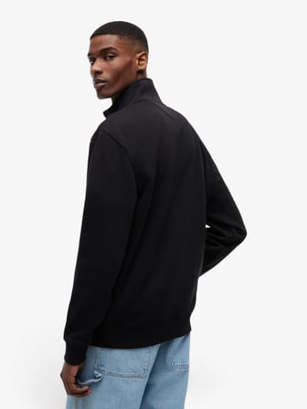 TJM REG FLEECE QZ MOCK NCK EXT Erkek Siyah Sweatshirt - DM0DM20339