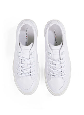 Tommy Hilfiger Beyaz Erkek Sneaker TH HI VULC CLEAT LOW LTH