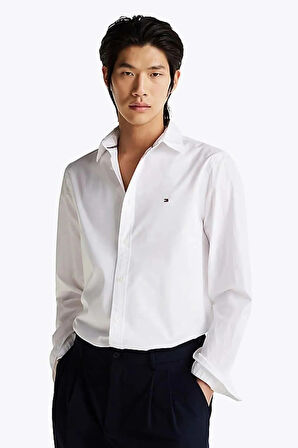 FLEX POPLIN KENT COLLAR SF SHIRT Erkek Beyaz Gömlek - MW0MW38137