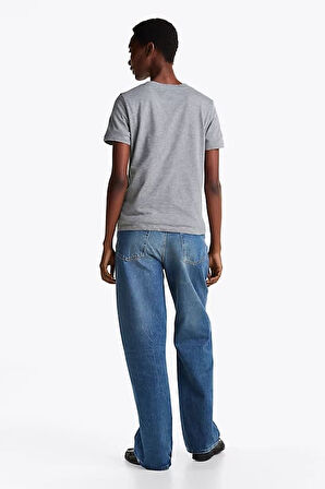 Kadın Logo Yuvarlak Yaka T-Shirt - Gri | L