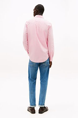 Erkek Regular Fit Düğmeli Yaka Poplin Gömlek - Pembe | M