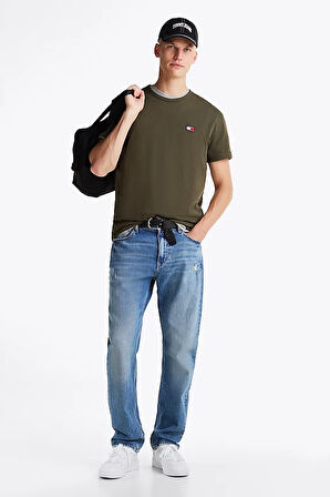 Erkek Badge Crew T-Shirt - Yeşil | XS