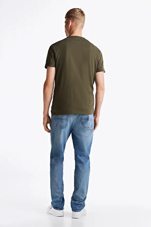 Erkek Badge Crew T-Shirt - Yeşil | XS