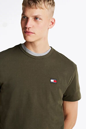 Erkek Badge Crew T-Shirt - Yeşil | XS