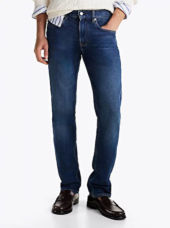 Erkek Denton Düz ​​Paça Kot Pantolon - İndigo | 31/32