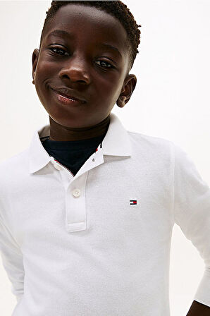 Erkek Çocuk Regular Kalıp Uzun Kollu Pike Polo Yaka T-Shirt - Beyaz | 10 Yaş