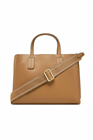 Kadın Th Webbing Strap Tote El Çantası - Kahverengi | M