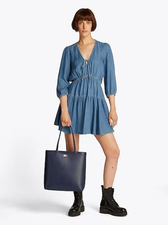 Tommy Hilfiger TJW ESS MUST TOTE Kadın Çanta, Mavi, Tek Beden
