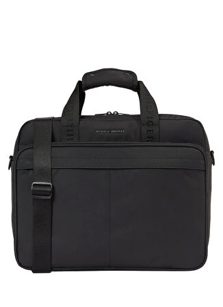 Tommy Hilfiger Geri dönüştürülmüş Polyester + Polyester Siyah Erkek Laptop Çantası TH REPREVE COMPUTER BAG