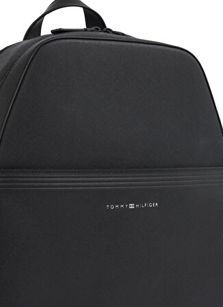 Tommy Hilfiger Deri Siyah Erkek Sırt Çantası TH BUSINESS LEATHER BACKPACK