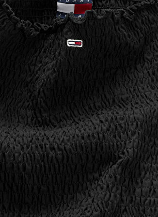 Tommy Jeans Yuvarlak Yaka Siyah Kısa Kadın Elbise DW0DW20298BDS