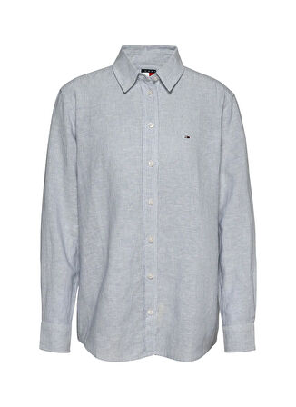 Tommy Jeans Normal Gömlek Yaka Mavi Kadın Gömlek DW0DW202920A8