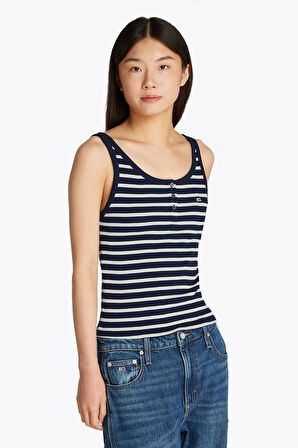 Kadın Tjw Slim Button T-Shirt - Lacivert | XL